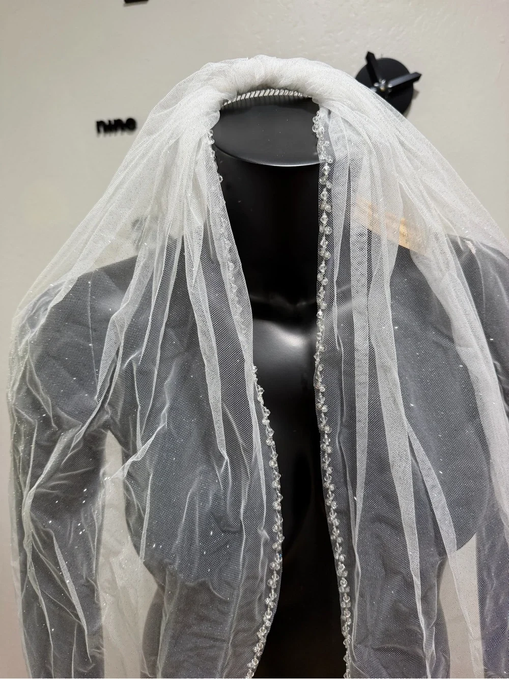 Giselle Bridals Ivory Sparkle Crystal Beaded Wedding Veil NWT